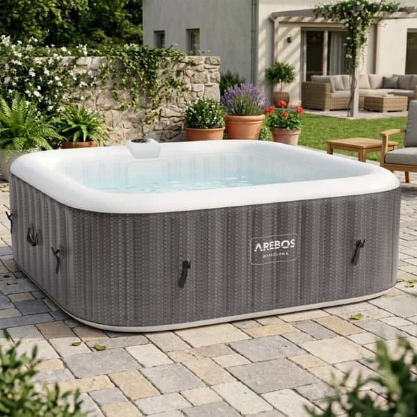 AREBOS Barcelona oppustelig spa med LED - 6 personer