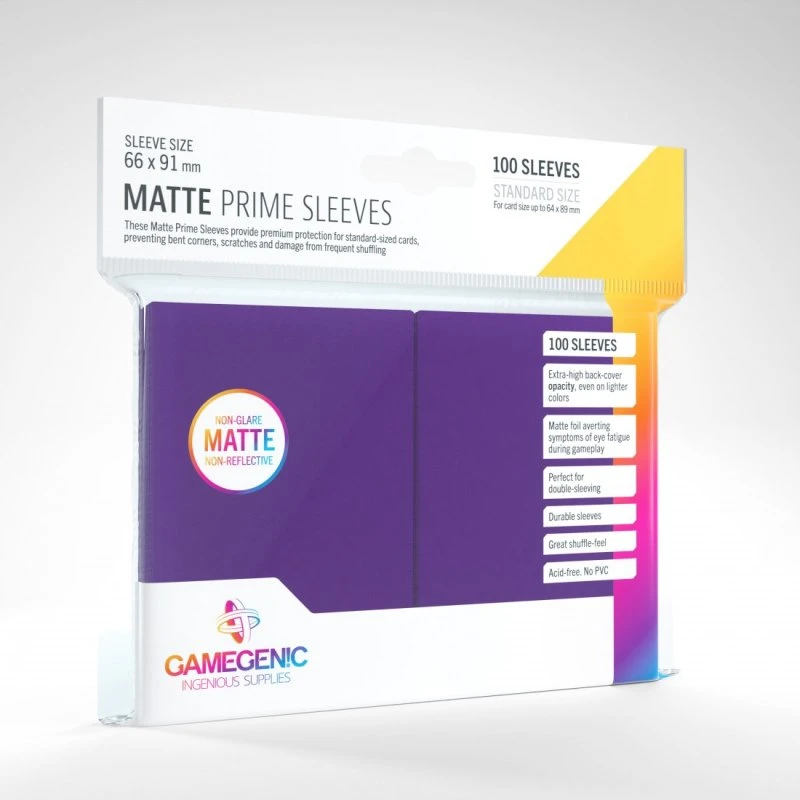 GameGenic Matte Prime Sleeves Purple - 100 stk Anti-Glare