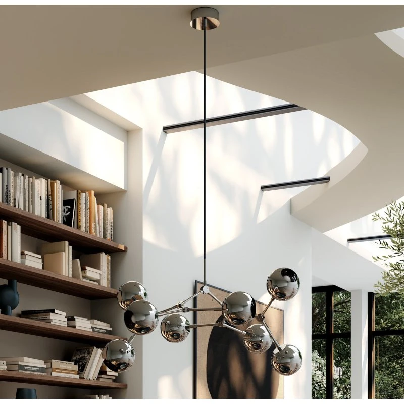 101 Copenhagen Drop Globe Mini-lysekrone, krom, 95 cm