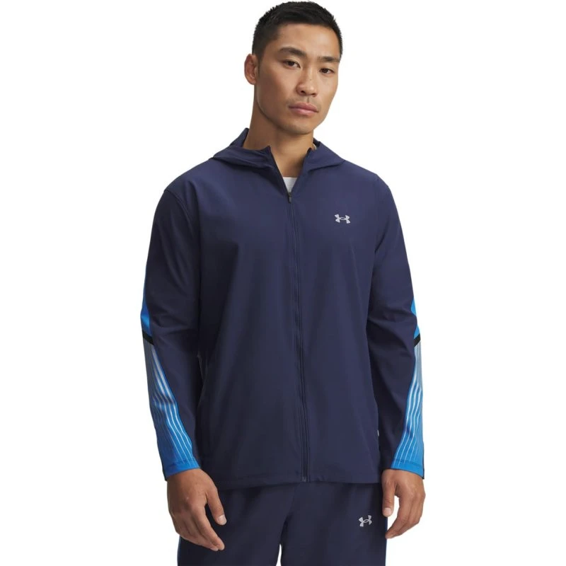Under Armour UA Velociti Storm Hooded løbejakke – Washed Navy