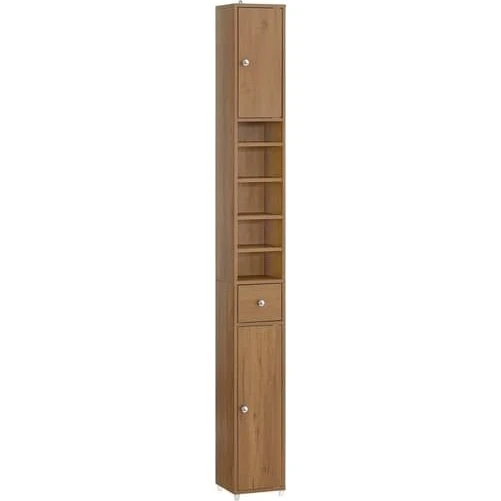 SoBuy Smalt Badeværelsesskab 20x20x180cm - Træ BZR34-II-PF