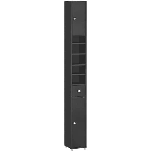 SoBuy Smalt Badeværelsesskab 20x20x180cm Sort BZR34-II-SCH