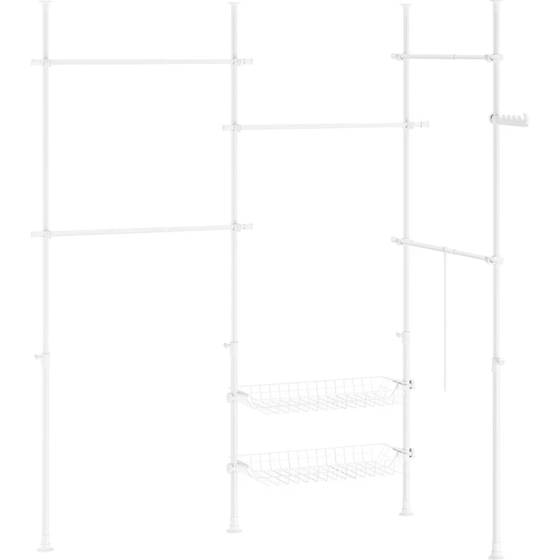 SoBuy Justerbart Tøjstativ Hvid KLS04-II-W (200-295 cm)
