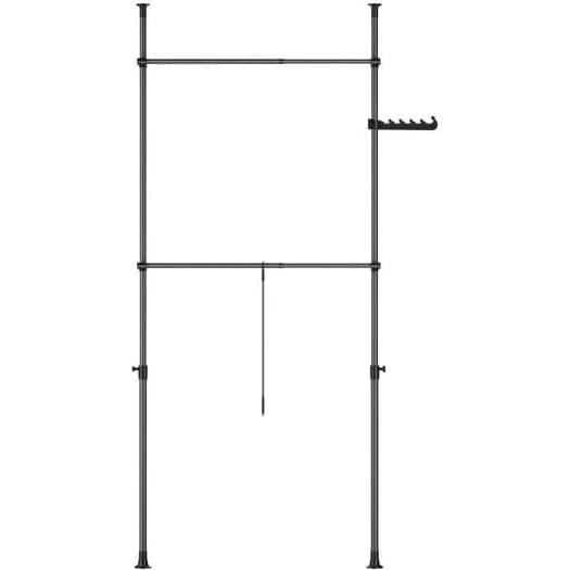SoBuy Teleskopisk Tøjstativ (75-126x200-295cm) Sort FRG109-II-SCH