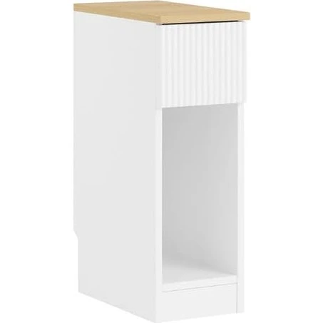 SoBuy Smalt natbord med skuffe og hylder - Hvid 20x35x60cm