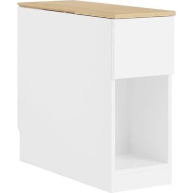 SoBuy Smalt Natbord med skuffer - Hvid/Natur 25x65x60cm FBT162-WN