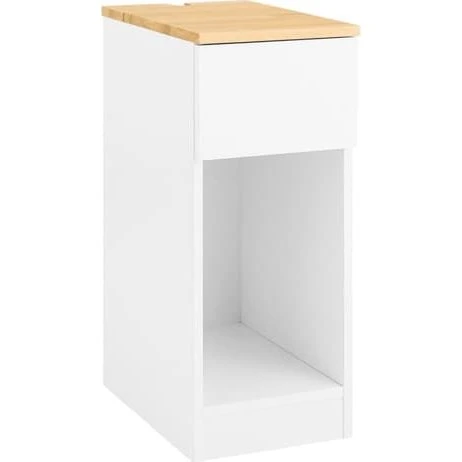 SoBuy Smalt Natbord med skuffe og hylde - Hvid 25x40x60cm