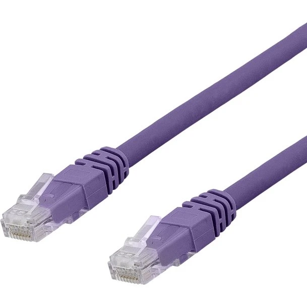 DELTACO U/UTP Cat6a Patchkabel, LSZH, 0,5m, Lilla