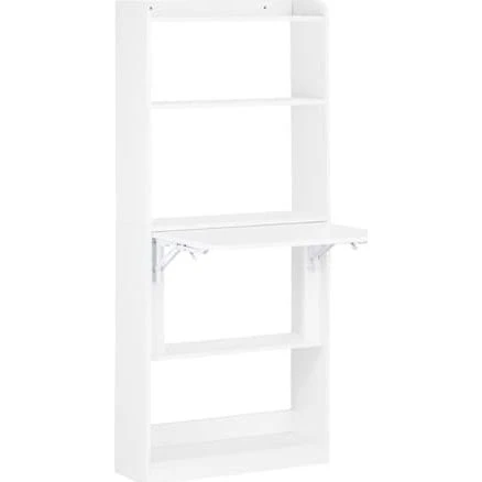 SoBuy Foldebord med opbevaring FWT92-H-W, Hvid, 64x20x145cm
