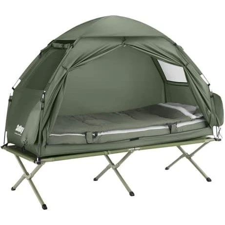 SoBuy 7-i-1 Camping Telt til 1 person - Grøn OGS32-GR