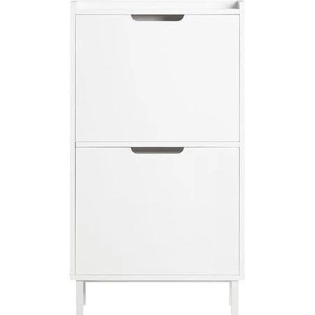 SoBuy Smalt skoskab 50x19x91cm Hvid FSR151-W med 2 døre