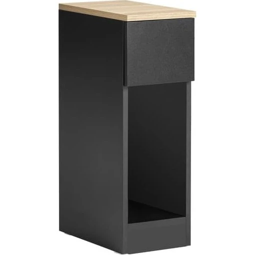 SoBuy Smalt Natbord Sort 20x35x60cm med skuffe & hylder FBT111-SCH