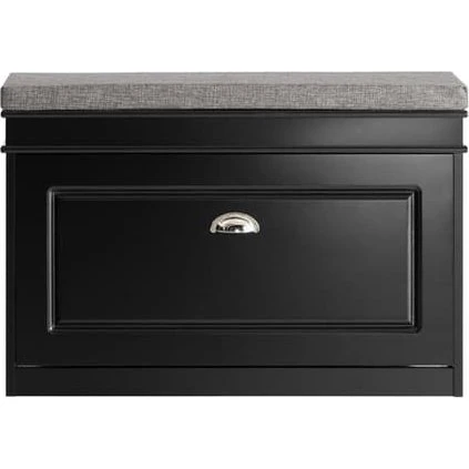 SoBuy Skobænk med hynde 75x24x51cm Sort FSR82-L-SCH