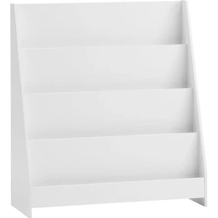 SoBuy Børne bogreol & legetøjsreol – 4 hylder, Hvid 80x30x88cm