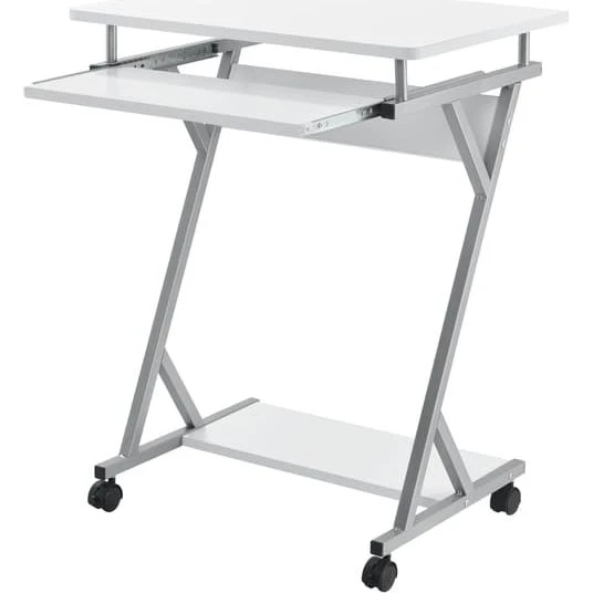 [en.casa]® Computerbord med hjul - Hvid - 60x40x75cm