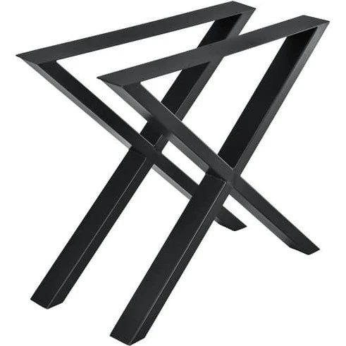 [en.casa]® Bordben sæt (2 stk.) - 79x72cm - Sort metal