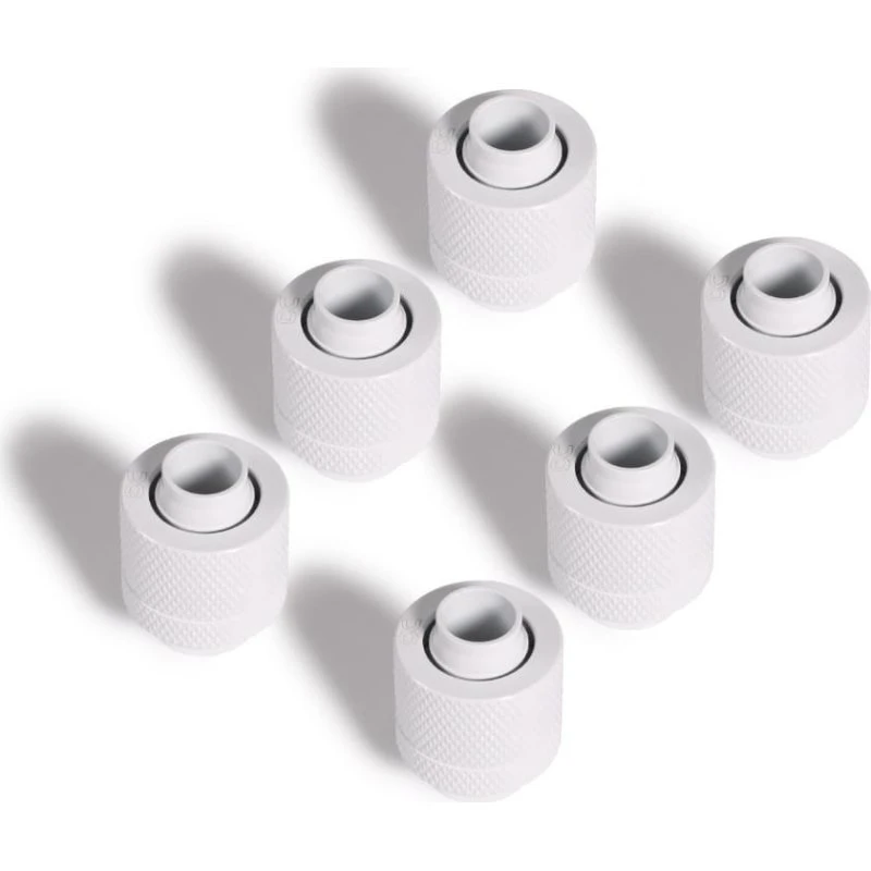 Alphacool Fitting Hvid Messing 1/4" (6 stk.)