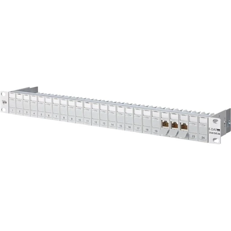 Metz BTR NETCOM 130920-E Patchpanel - 24 porte Cat6a - Grå