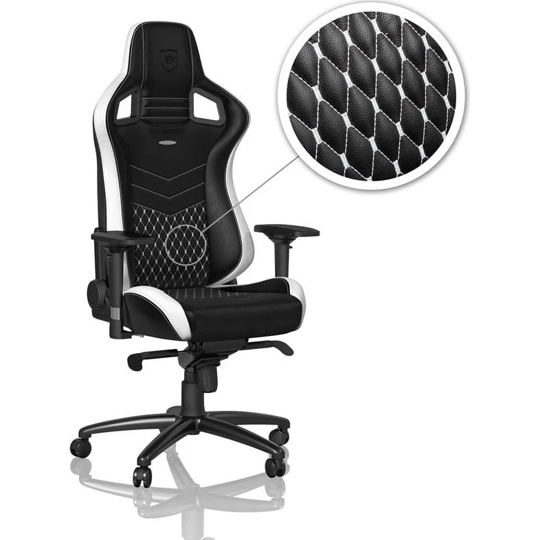 Noblechairs EPIC Gamingstol i ægte læder - Sort/Hvid/Rød