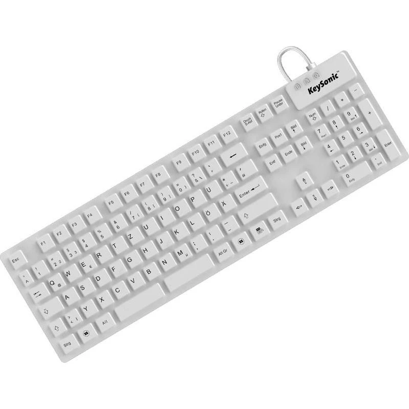 KeySonic KSK-8030 IN Tastatur - Hvid - Tysk QWERTZ
