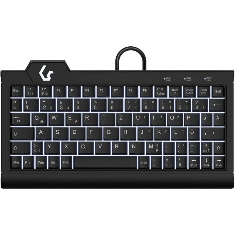KeySonic KSK-3010ELC Tastatur, Sort, Tysk QWERTZ, LED-baggrundsbelysning