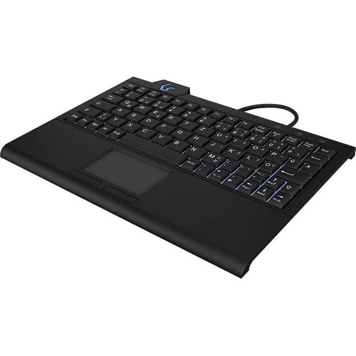 KeySonic KSK-3210ELU Tastatur med Touchpad, USB, QWERTZ, Sort