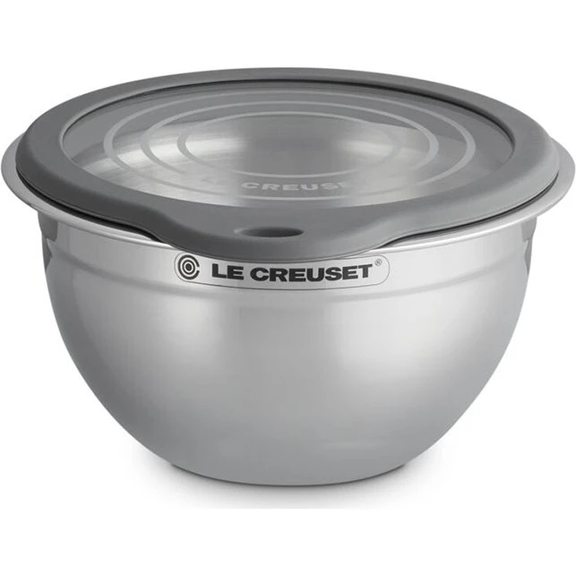Le Creuset Røreskål i rustfrit stål med glaslåg 1,42 L