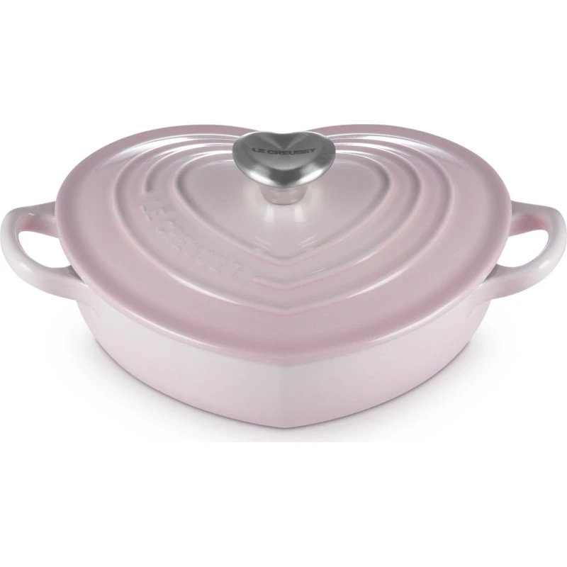 Le Creuset støbejerns hjertegryde Ø20 cm Shell Pink