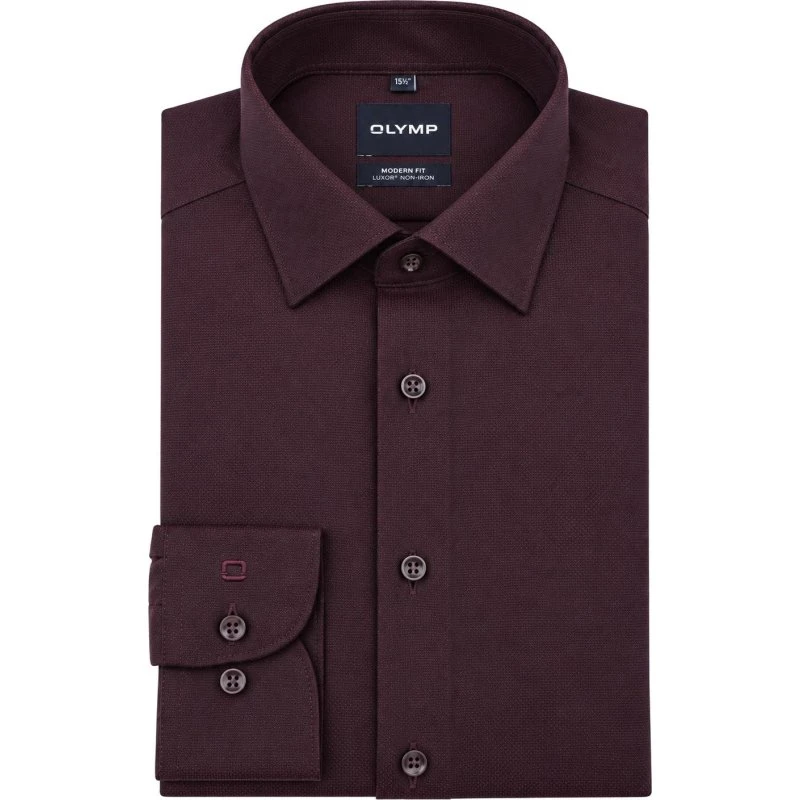 Olymp Luxor Skjorte Modern Fit - Bordeaux Rød, Str. 48