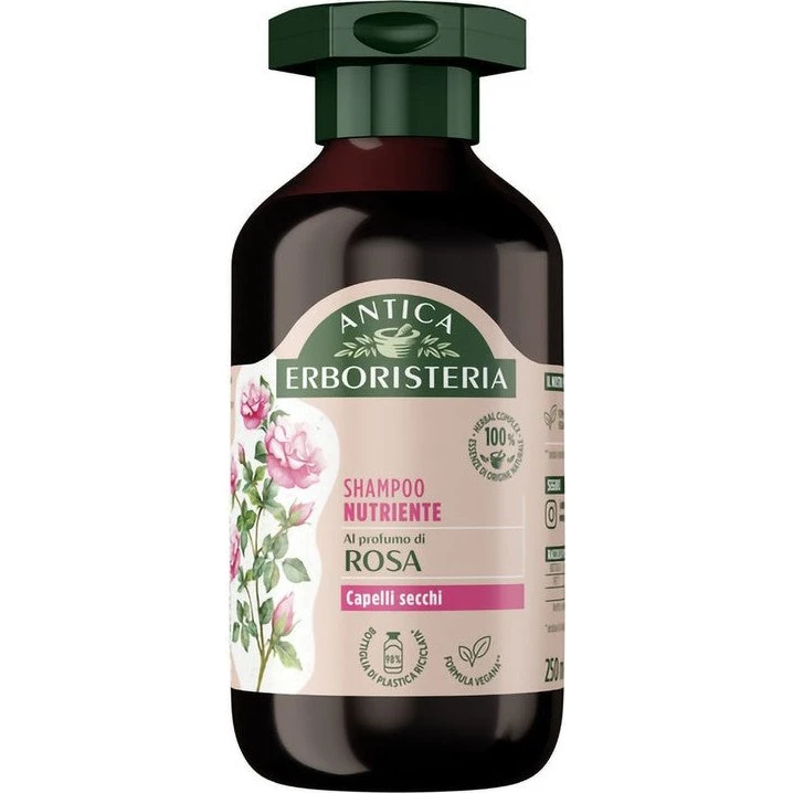 Antica Erboristeria Nærende Rosenshampoo til Tørt Hår, 250 ml
