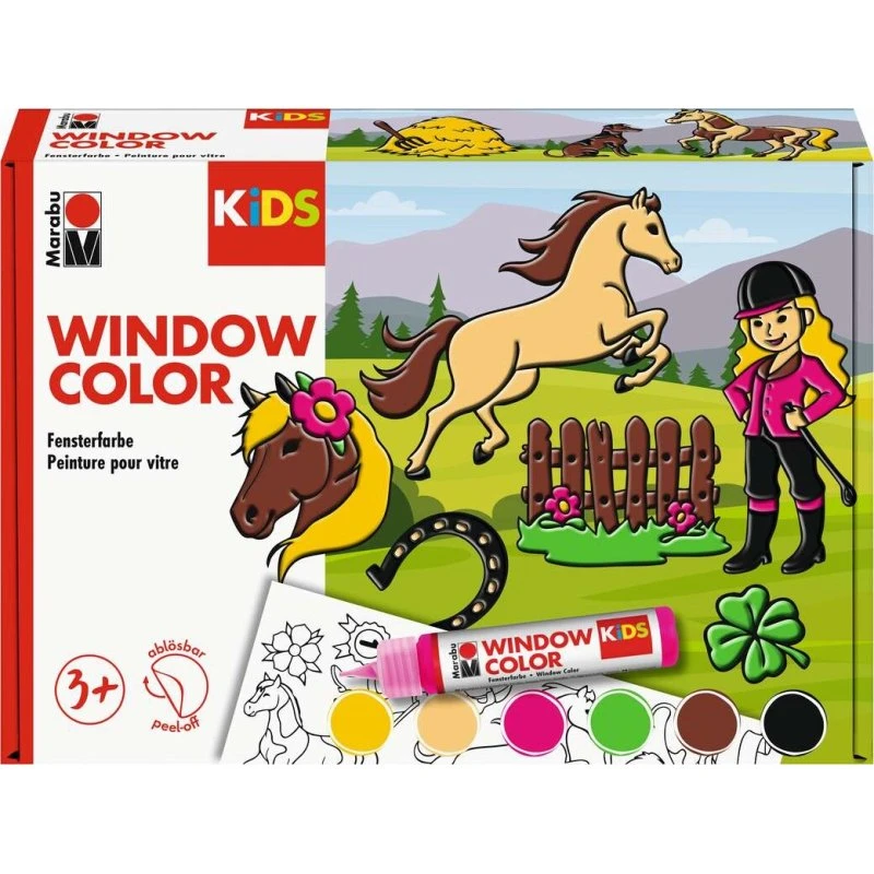 Marabu Window Color Pony Ranch - 6x25 ml + motiver