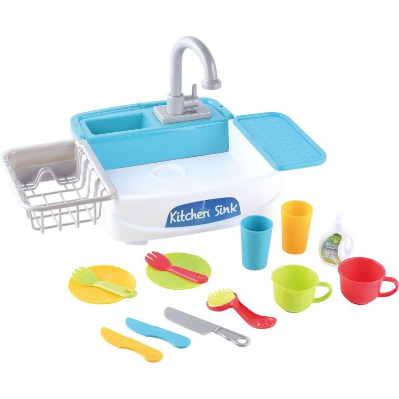 PLAY Dishwashing Play Kitchen Playset - 18 dele