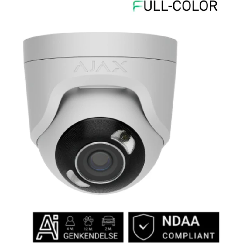 Ajax Turret overvågningskamera, 5MP, 4 mm, hvid