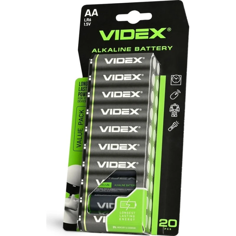 20 stk. LR6/AA Alkaline batterier - 1.5V