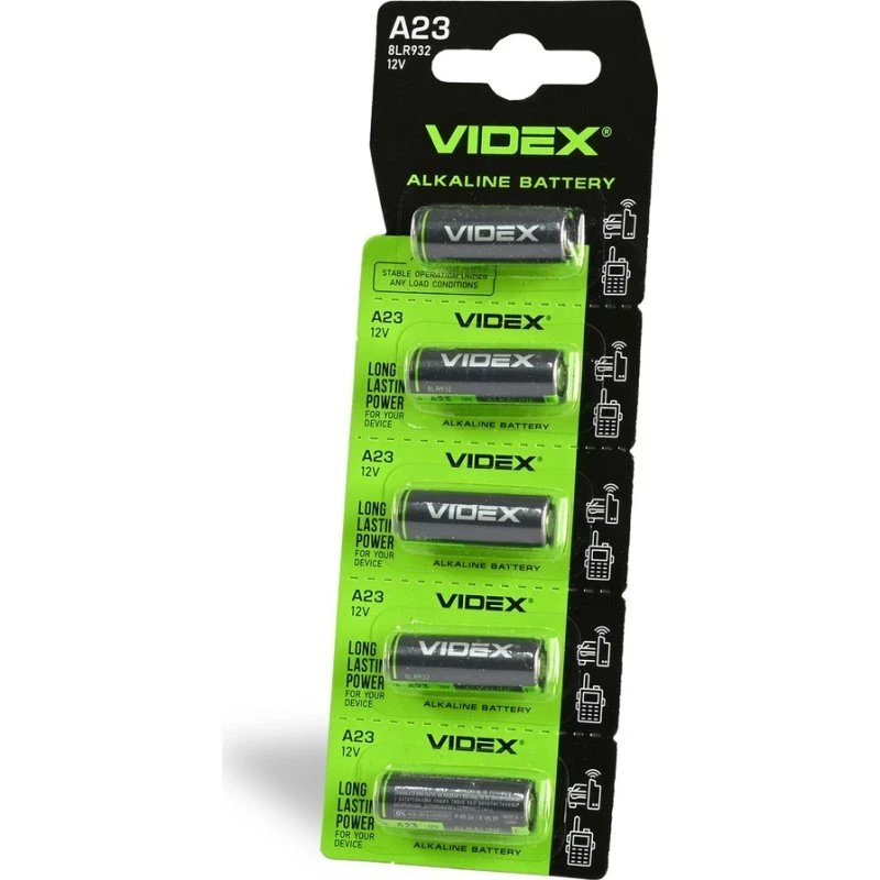 5 stk. A23/E23A Alkaline batterier - 12V