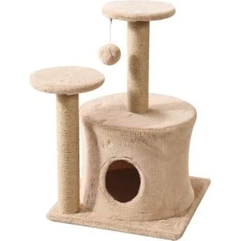 LIVIT Premium Kattehus med Kradsetræ, Beige, 40x40x63 cm