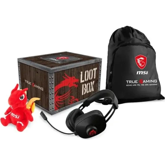MSI Loot Box: Gaming-rygsæk, headset og Dragon-bamse