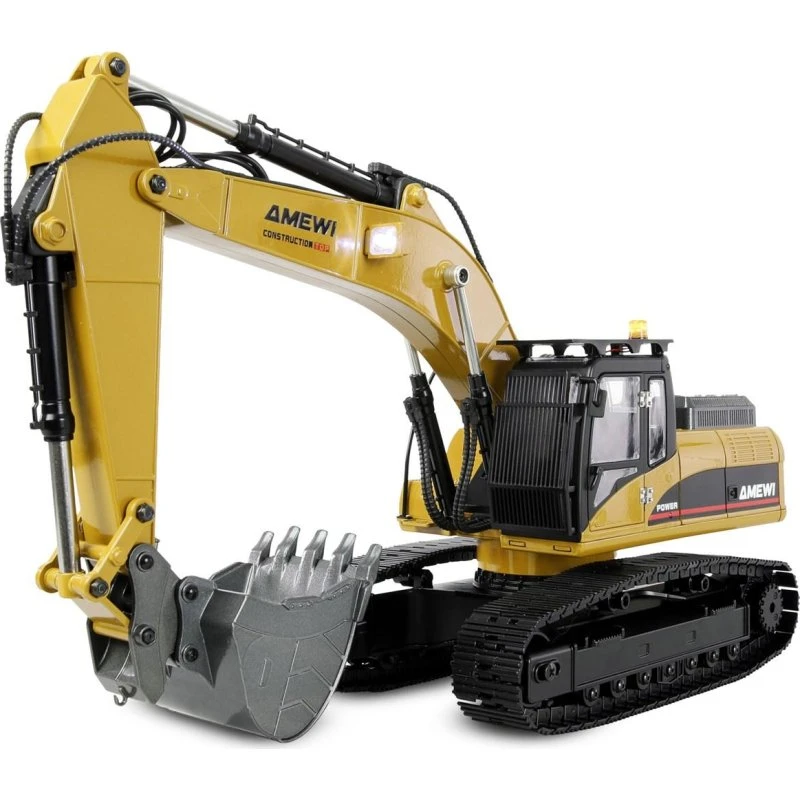 Amewi G705E Fjernstyret Gravemaskine 1:14 RTR - Gul/Sort