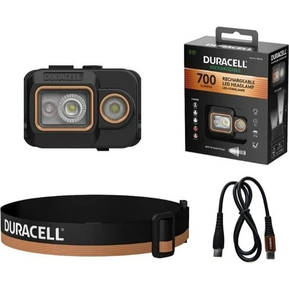 Duracell DH700R Pandelygte - 700lm - Sort/Orange
