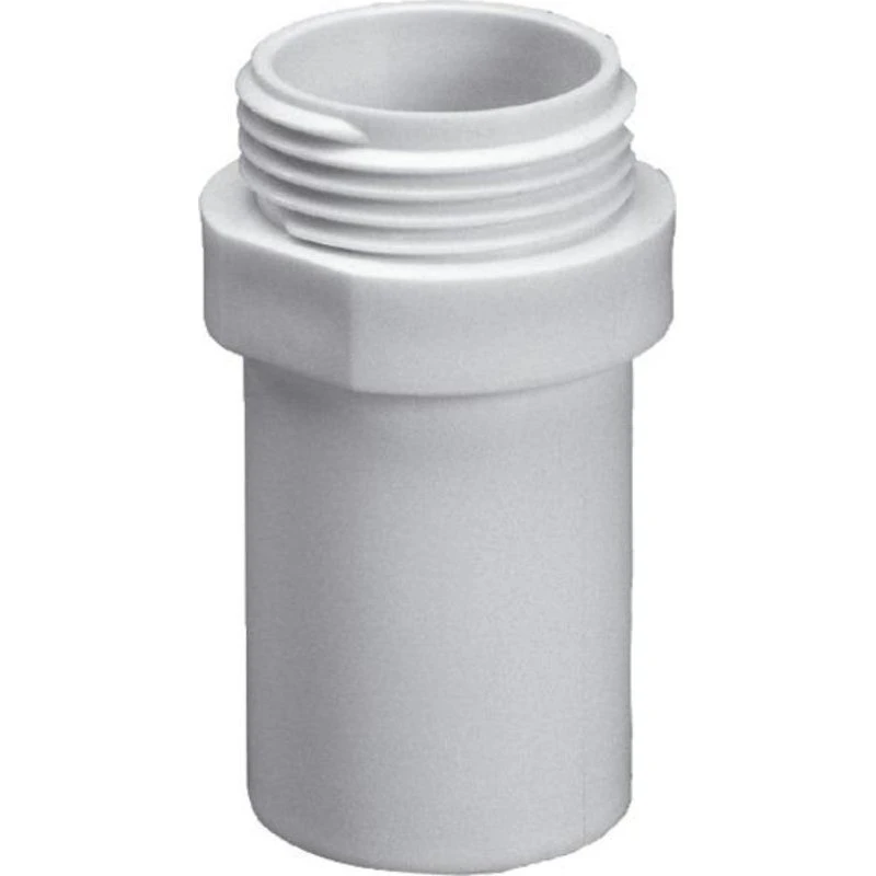 Overgangsnippel Ø32 mm x 1 1/4" hvid plast