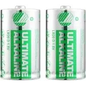 Deltaco Ultimate Alkaline Batterier, LR20/D, 2-pak
