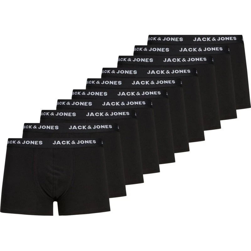 Jack & Jones Solid boxershorts 10-pak, sort, str. 2XL