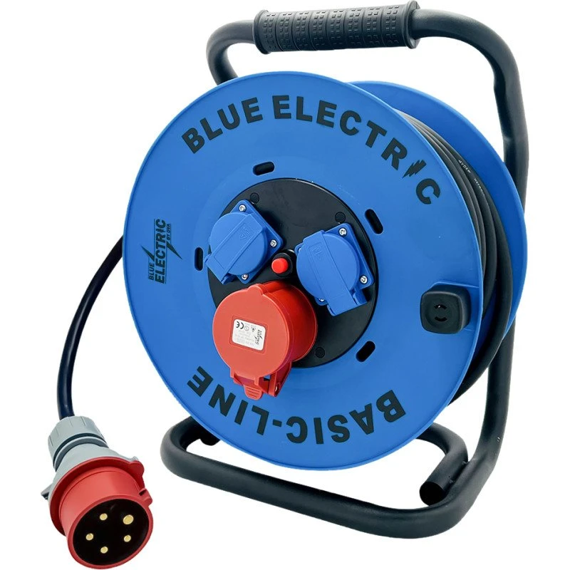 Blue Electric kabeltromle, 25m, 400V/230V, Schuko