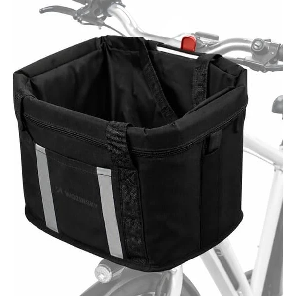Wozinsky WKR-MK Stor cykelkurv i stof med styr - Sort