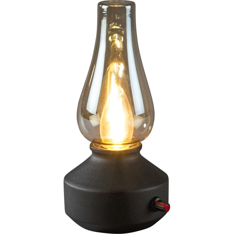 Konstsmide Genopladelig LED Bordlampe - Sort Retrostil