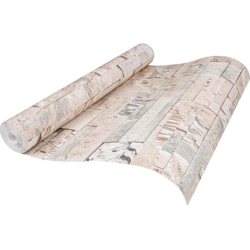 vidaXL 3D Stentapet Beige 10 x 0,53 m - Ikke-vævet stof