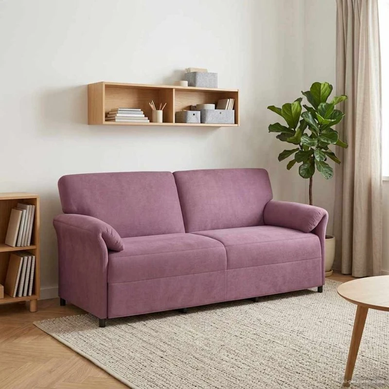 vidaXL 3-personers sofa i lilla fløjl, 198 x 83 x 95 cm