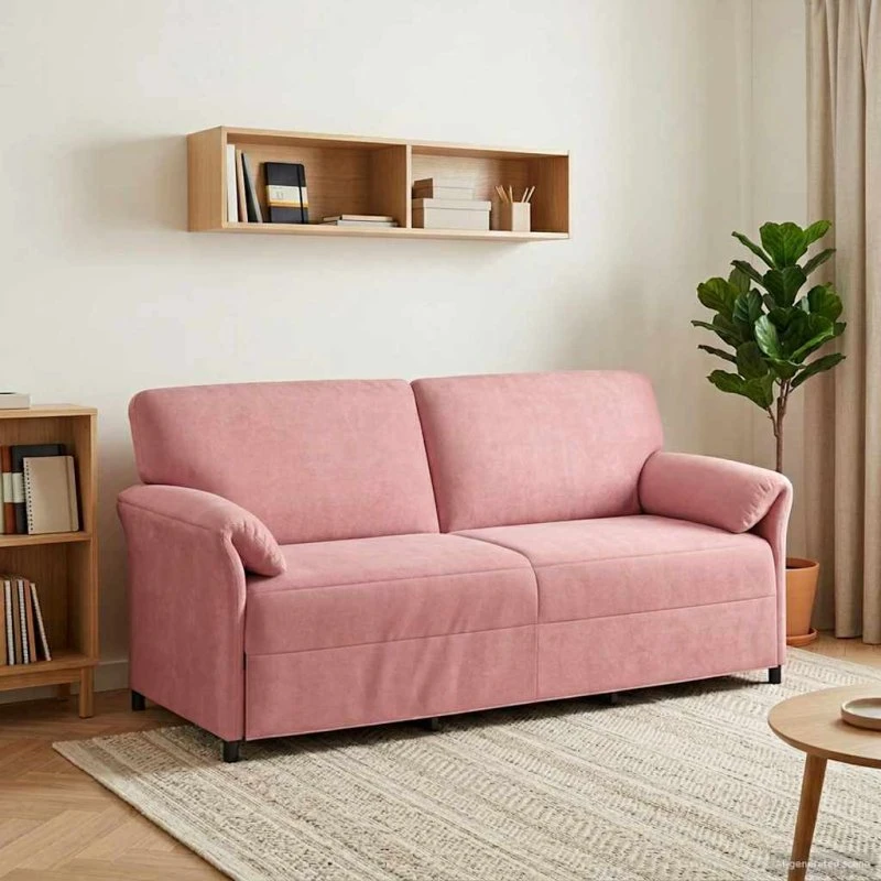vidaXL 3-personers sofa i lyserød fløjl, 198 x 83 x 95 cm
