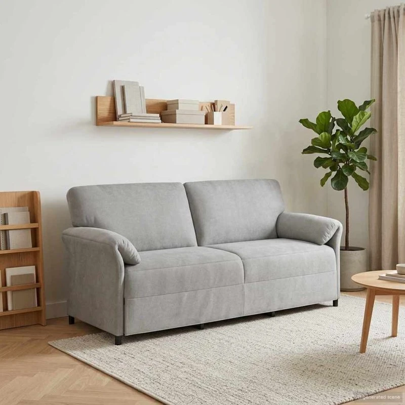 vidaXL 3-personers sofa i lysegrå fløjl - 198 x 83 x 95 cm