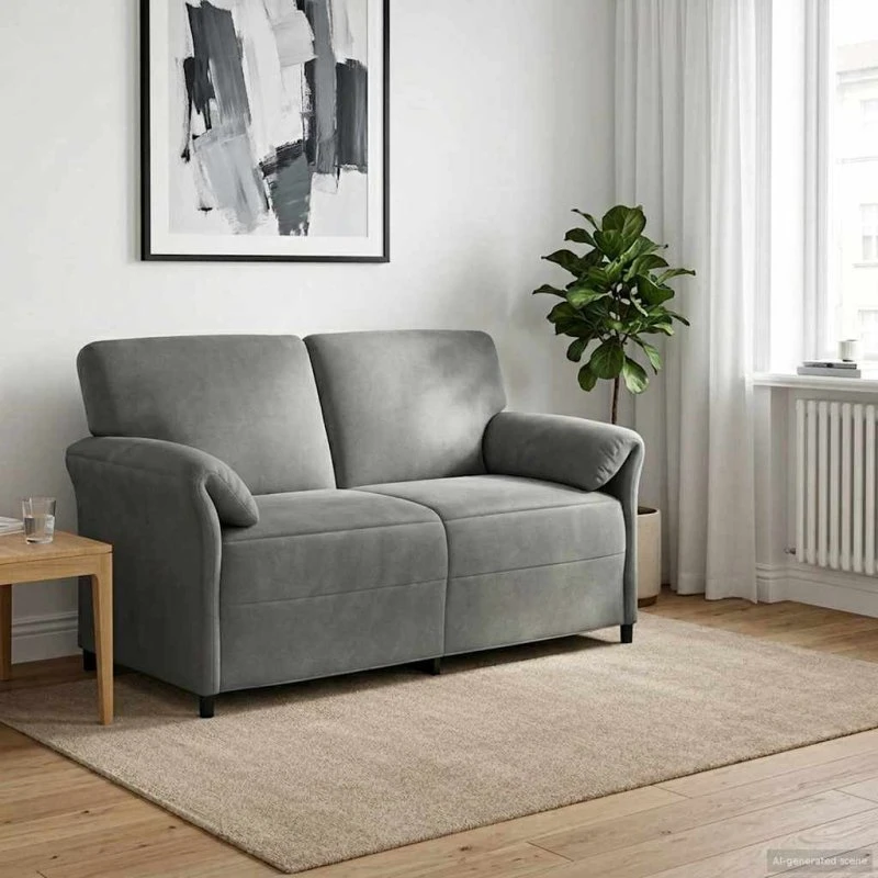 vidaXL 2-personers sofa i mørkegrå fløjl - 158 x 83 x 95 cm